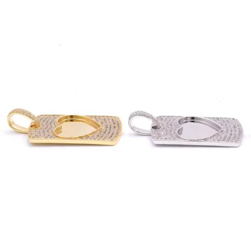 Hip Hop 925 Silver VVS Moissanite Fine Jewelry Rectangle Cluster Heart Shape Memory Pendant for Men Women Passes Diamond Tester