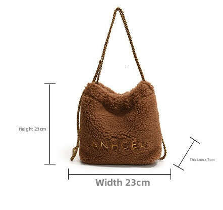 trash bag Super Popular Niche Lamb Wool Fluffy Bucket For Women New Fashion Versatile Chain Crossbody Bag Best Seller