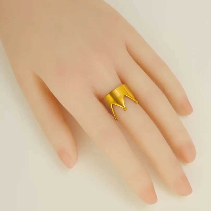 Open Crown Rings For Women Accessories Stainless Steel Ring Vintage Fashion Jewelry Finger Bague Acier Inoxydable Femme BirthdayW251030