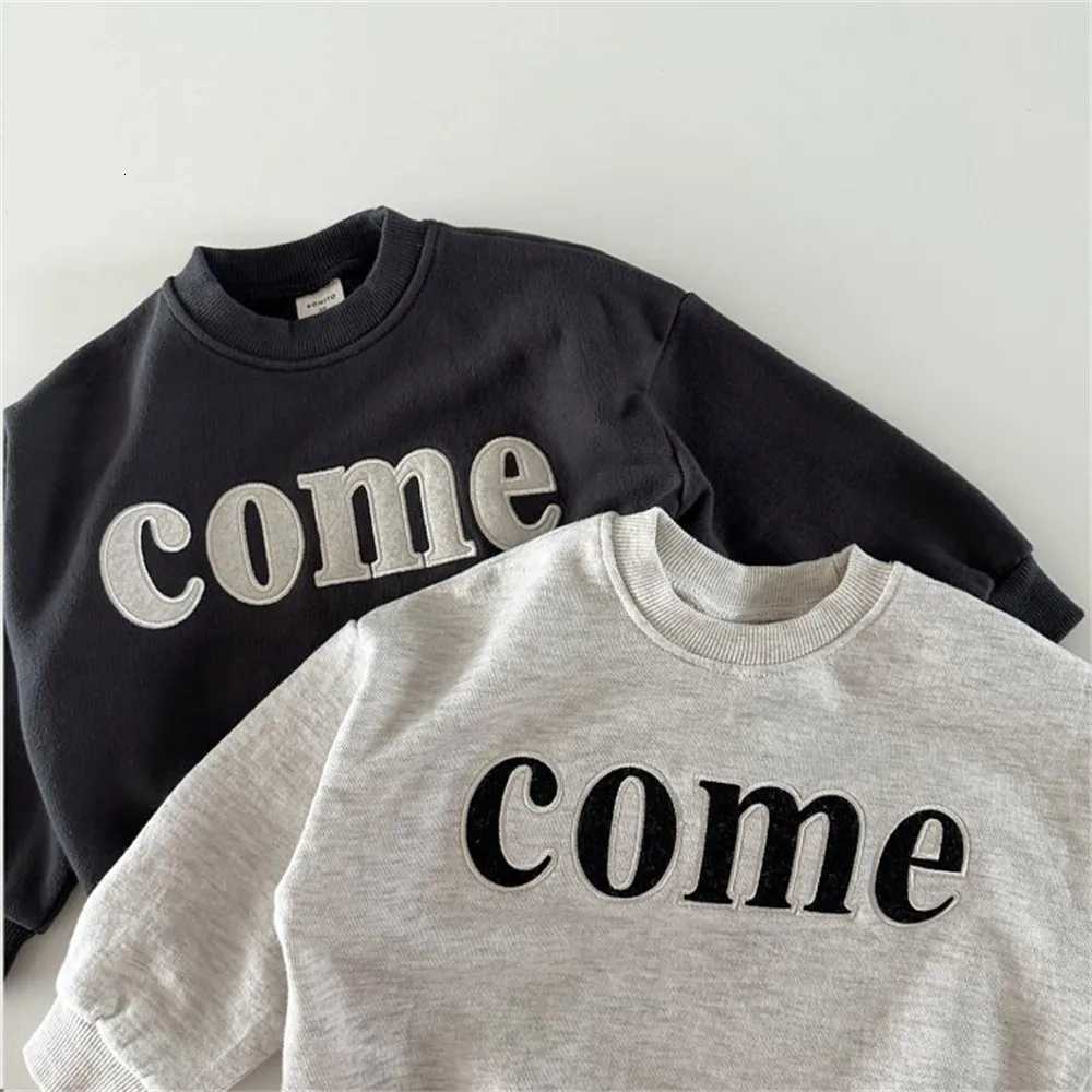 Ins Autumn New Children Long Sleeve Sweatshirt Fashion Letter Girls Casual Clothes Cotton Baby Boys Hoodies Kids Pullover TopsT251030