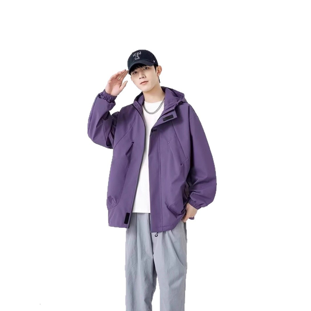 Men's Waterproof Jacket Workwear Trendy American Designer Coat Style Spring Autumn Thin Mountain Outdoor Hiking Windproof Coat