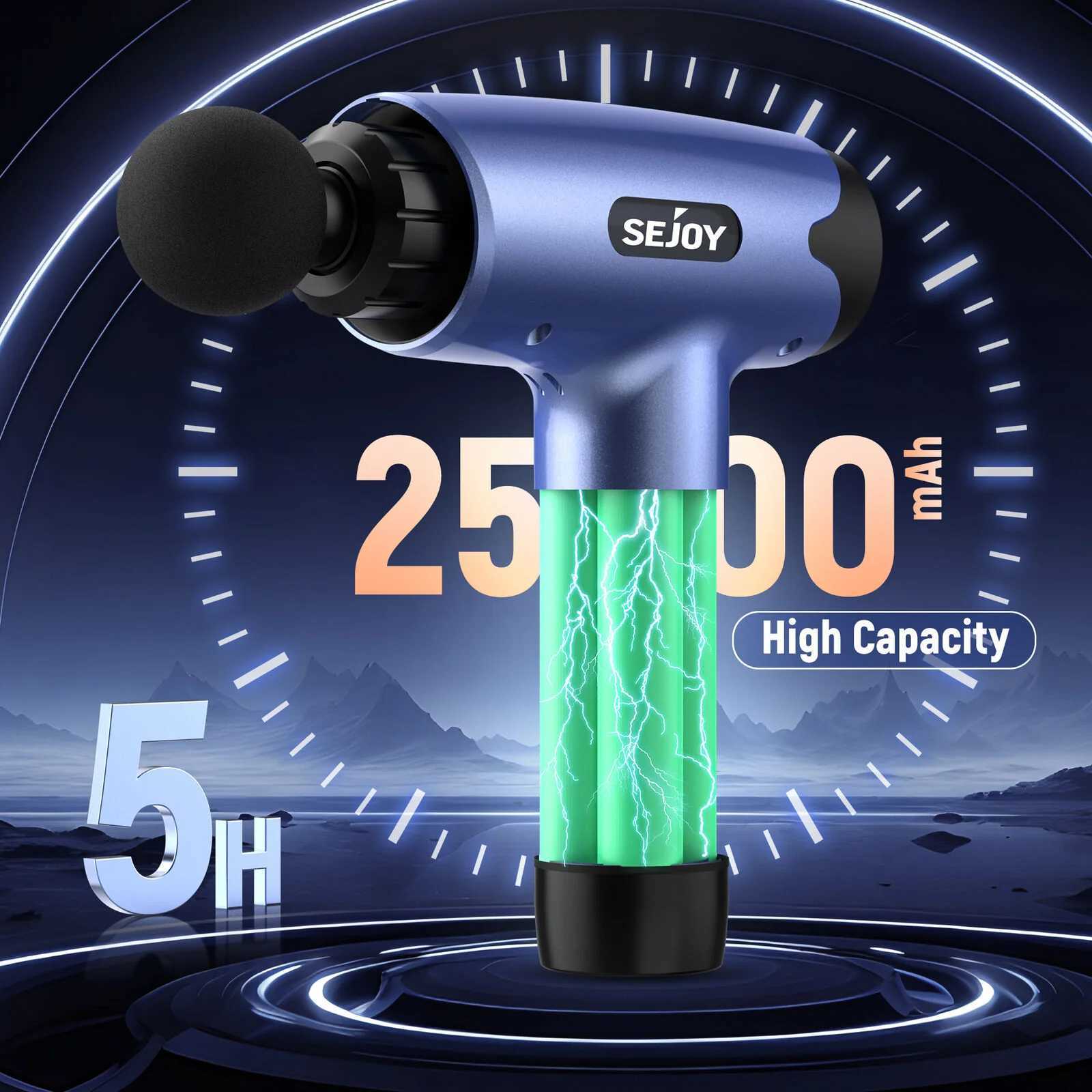 Sejoy 30 speeds Massage Gun Percussion Massager Fascia Gun Deep Tissue Muscle Vibrating Relax J251030