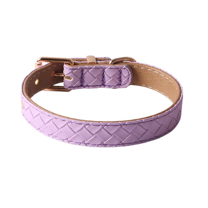 Woven Pattern Dog Collar & Leash, Multi-Color Options, Sturdy Metal Buckles, Adjustable Sizes, For Dogs of All Sizes, Durable Fashionable Pet Walking 