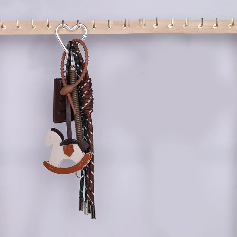 Practical Leather Horse Pendant Keychain With Braided Rope Bags Pendant Charm For Stylish Phone And Bag Accessories 251030