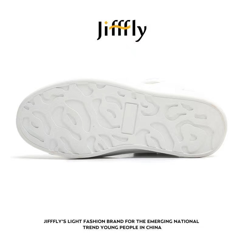 Jifffly x Q.VONTON women's versatile white thick-soled high-heeled casual sports plank shoes