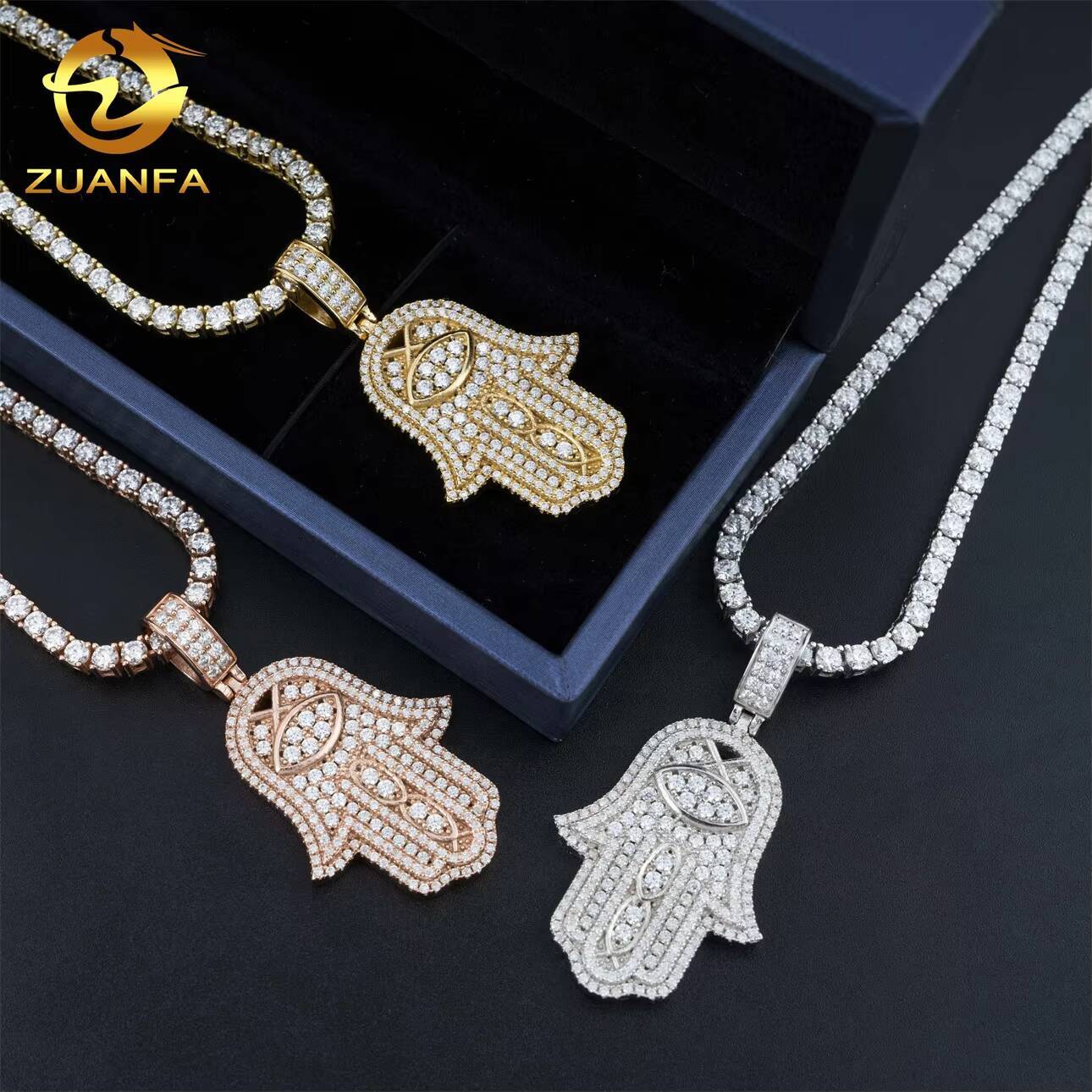 Custom D Color VVS Moissanite Diamond Pendant Fine Hip Hop Jewelry in Sterling Silver 925 Iced Pendants Charms