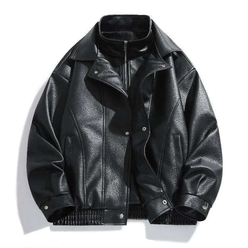 Leather Autumn Winter Outdoor Comfortable Warm Breathable Men's Jacket Sports Fiess Running Leisure Handsome Imitation