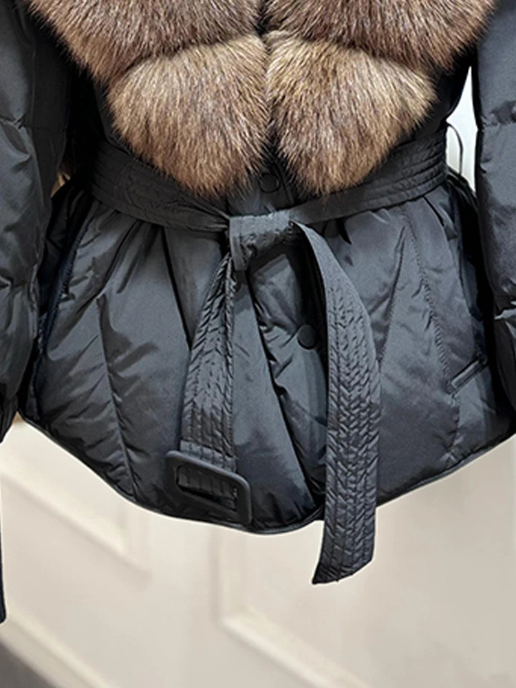 Janveny Large Natural Fox Fur Collar 90 White Duck Down Jacket Women Winter Puffer Coat Female Parkas Waterproof 251023