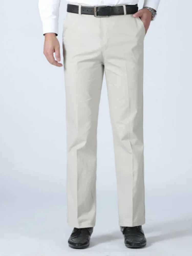 Mens Summer Thin Suit Pants Casual Autumn Thick 100 Cotton Classic Business Fashion Stretch Trousers Male Clothes GOZBKF 251028