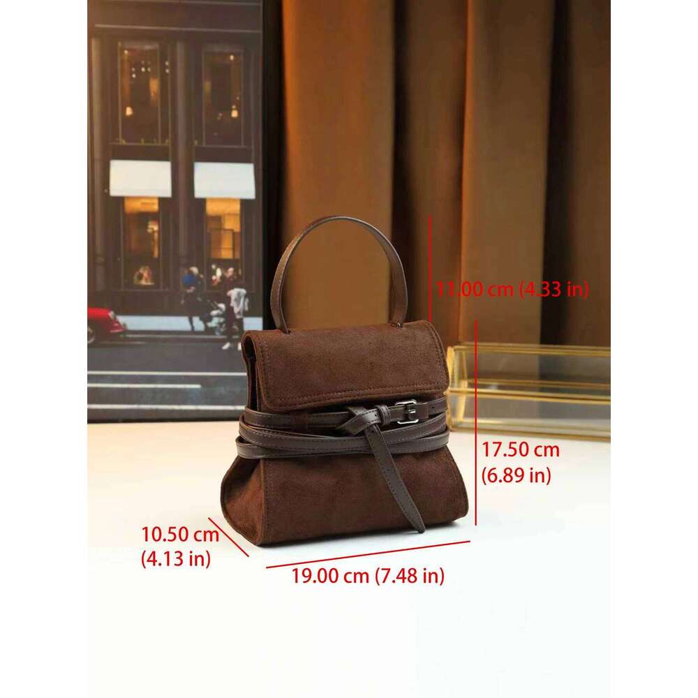 Designer Bag Luxury Bag Women's Trendy Square-shaped Handbag: Sleek Black & Brown Vegan Suede Shoulder Bag Ideal for Fall/Wintry Outfits