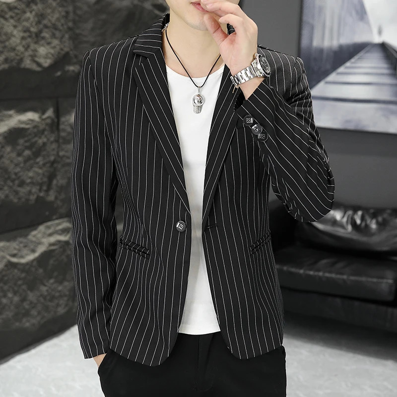 Blazer Mens Fashion Business Gentleman Stripe Outdoor British Style Trend Wedding Banquet Luxe Casual 251028