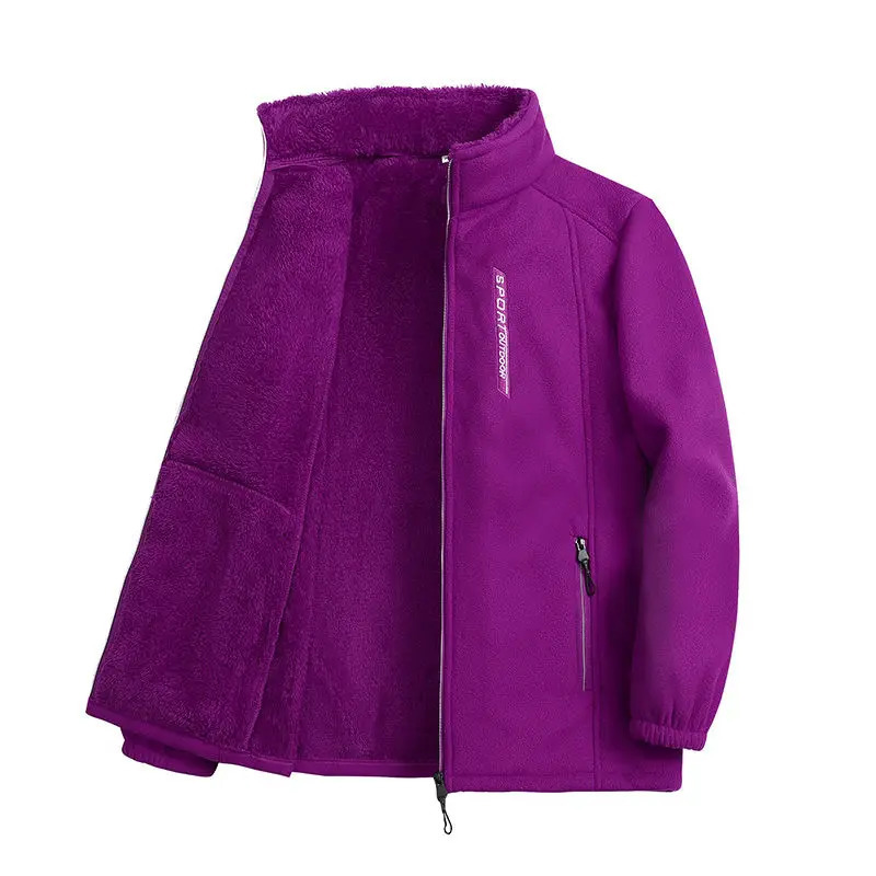 Autumn Winter Polar Fleece Warm Coat Women Sweatshirt Outdoor Sports Casual Zipper Cardigan Jacket Top Slim Teenagers Couple 251030