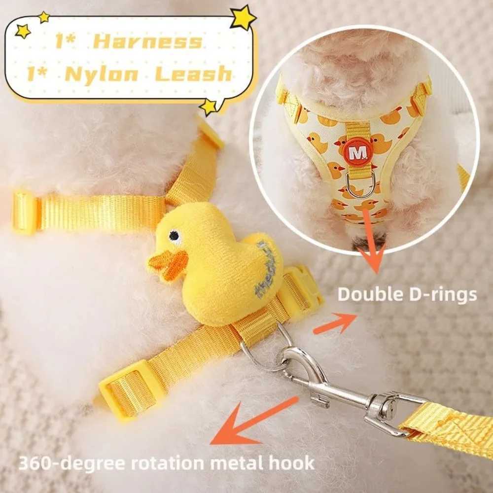 Small Dog Harness and Leash Set FourPoint Adjustable Soft Mesh Dog Vest Harness and Quickly Release Buckle 5Ft Nylon Dog Leash J251129