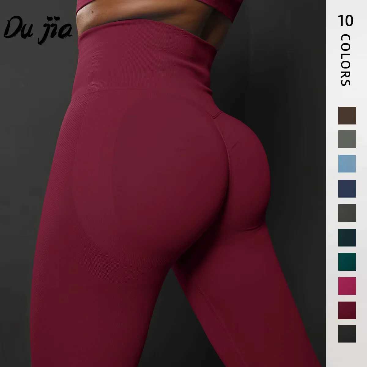 2022 New 10Colors Seamless Knitted Fitness GYM Pants Womens High Waist and Hips Tight Peach Buttocks High Waist Nude Yoga Pants J251030