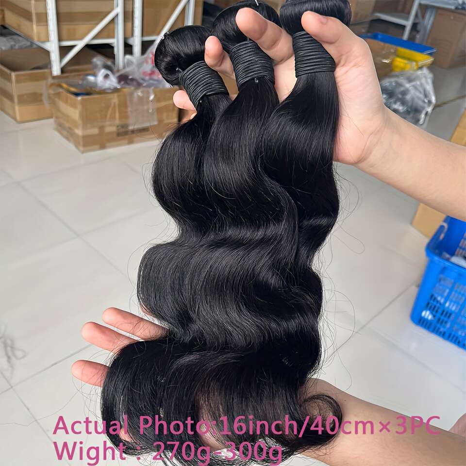 Body Wave Human Brazilian Weaving Natural Black Aooblees 3Pcs Bundles Deal Raw Hair Extensions