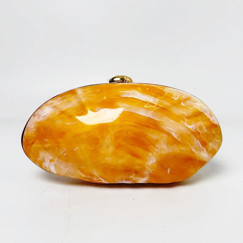 Oval Marble Pearlescent Acrylic Evening Bag Prom Stones Handbags Women Wedding Bridal Clutch Purse Bags Party Banquet Bag 251023