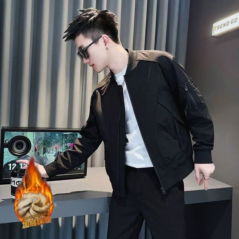 Men's Trendy Baseball Jacket With Collar Designer Coat Casual Workwear Style Men's Clothing 2025 New Spring And Autumn Trendy Coat