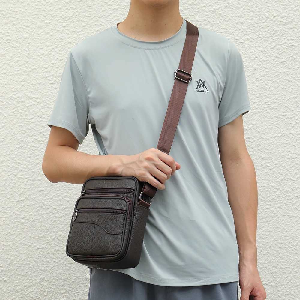 WAL Cowhide Shoder Bag Mens Bag Vertical Mens Bag Business Casual Korean Leather Crossbody Bag Mens Bag Y251011