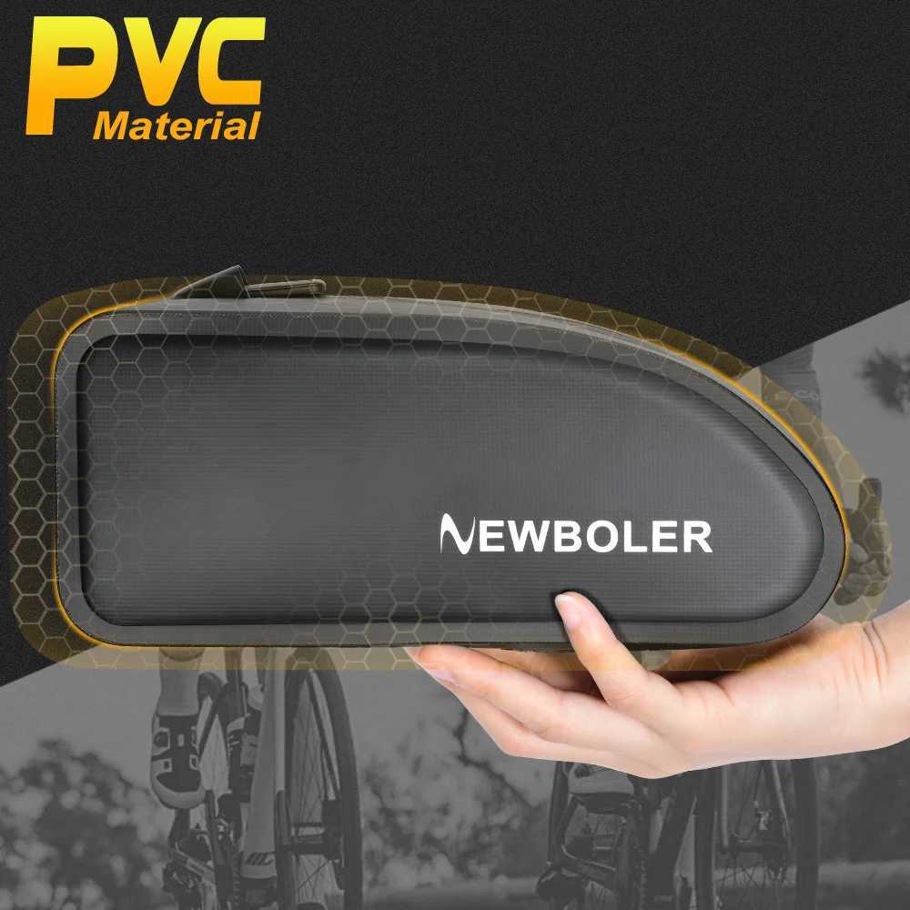 NEWBOLER Bicycle Bag Waterproof Cycling Top Front Tube Frame Bag Large Capacity MTB Road Bicycle Pannier Black Bike Accessories H251029