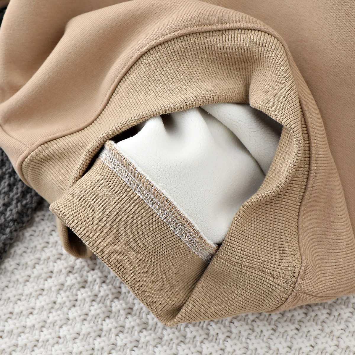 312 Years New Autumn Winter Boys Hoodies Lined With Plush Lining Thick Keep Warm Letter Hooded Sweatshirt For KidsT251030