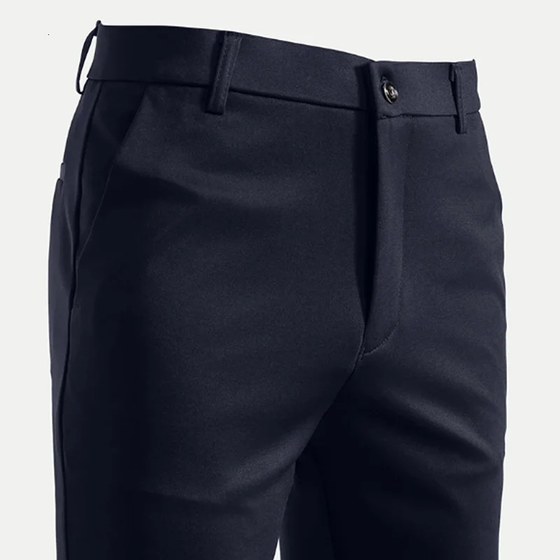 2942 Mens Summer Thin Fashion Business Casual Suit Pants Long Pants Mens Elastic Straight Sleeve Formal Pants Plus Size 2840 251028
