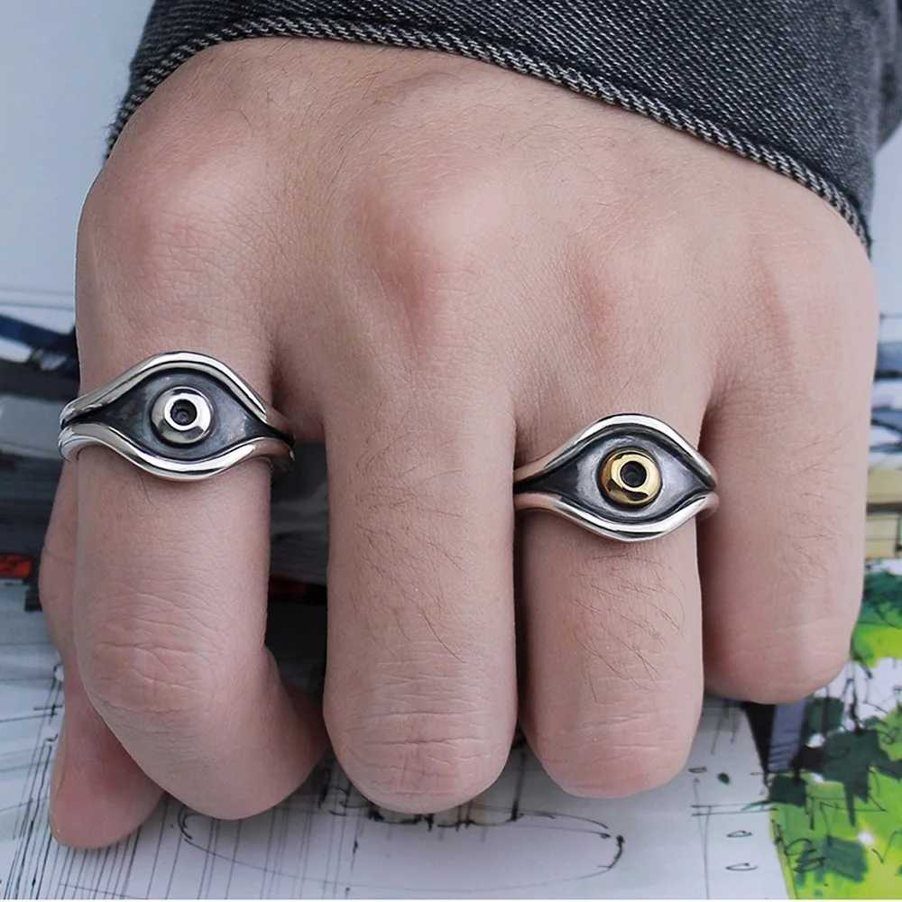 Retro AllSeeing Eye Ring For Men Women Punk Gothic Adjustable Open Ring Silverplated Copper Jewelry Accessories Unisex GiftW251030