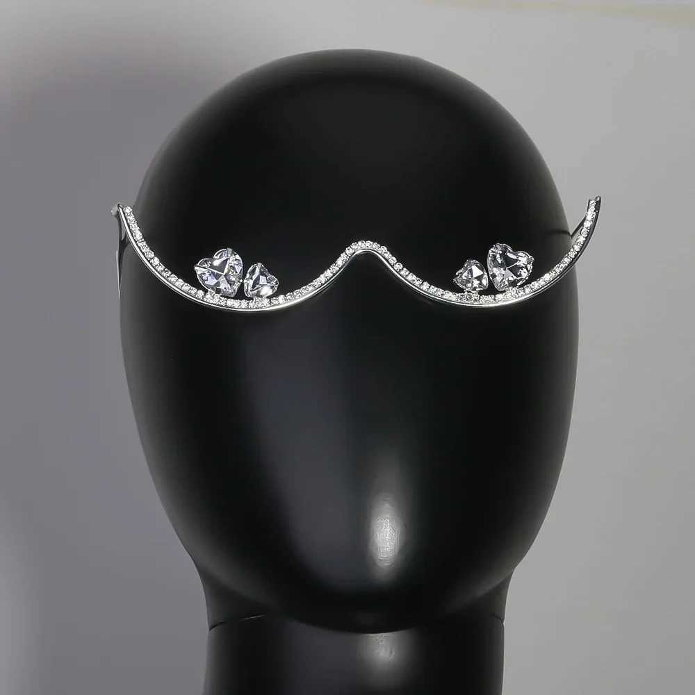 Fashion Double Heart Glasses Frames Rhinestone Designer Luxury 2024 Face Accessories Jewelry for Cosplays Y2k Dance for WomenW251029