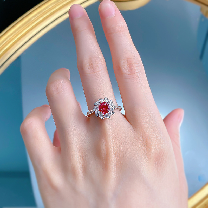 Choucong Handmade Wedding Rings Luxury Jewelry Genuine 100% 925 Sterling Silver Ruby Water Drop 6A Zircon Party Promise Women Princess Ring Lover Gift