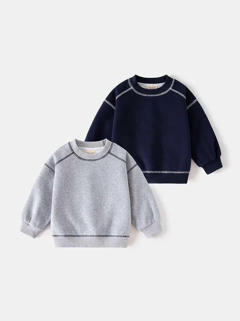 MILANCEL New Spring Kids Hoodie 26T Girls Cute Contrast Color Pullover Thin Style Children Loose Boys SweatshirtT251030