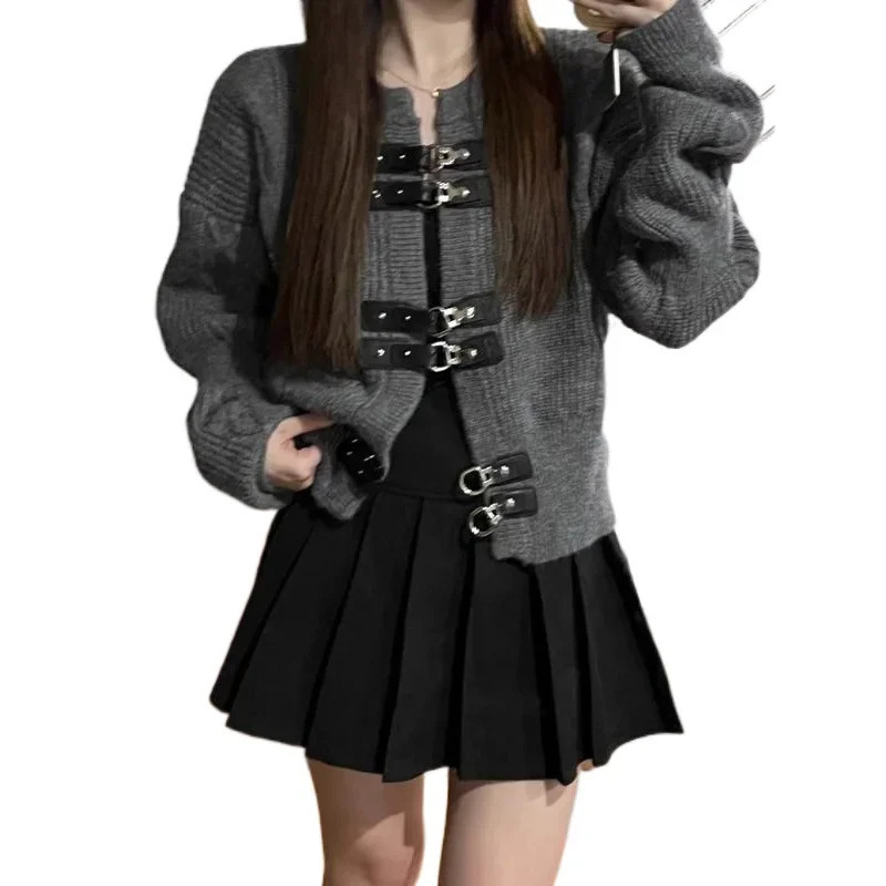 Loose Knitted Cardigan Coat Womens Style Autumn n Sensation Leather Button College Fashion Sweater Vest China Origin 251029