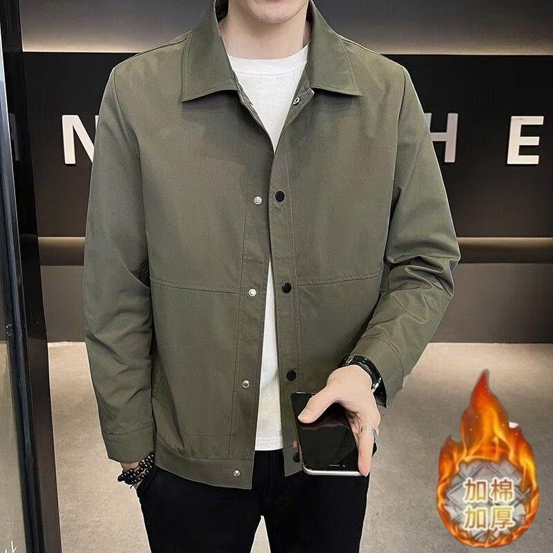 Spring And Designer Coat Autumn Turn-down Collar Jacket Simple Solid Color Office Trendy Casual Youth Coat Top