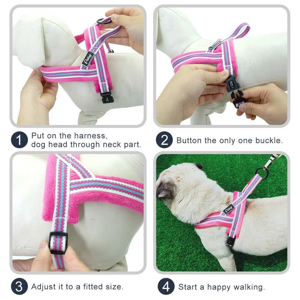 Dog Harness Vest No Pull Reflective Dog Harness Soft Padded Pet Puppy Harnesses Adjustable For Small Medium Large Dogs XS S M L J251129