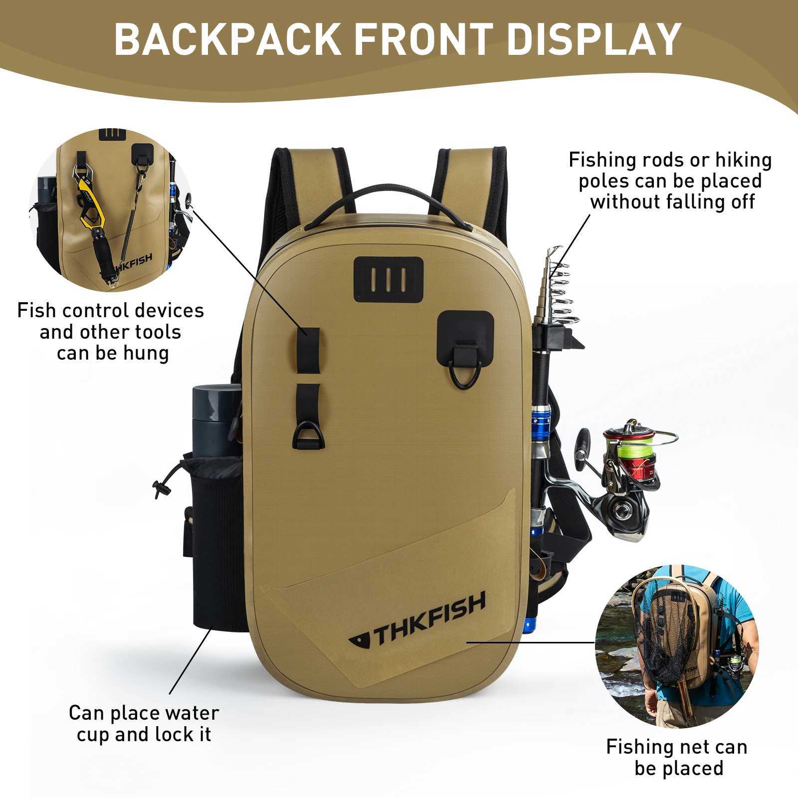 Waterproof Fishing Backpack Brown Multipurpose Fishing Tackle Bag Fishing Lures Storage Bags Outdoor Cycling Hiking Backpacks H251029