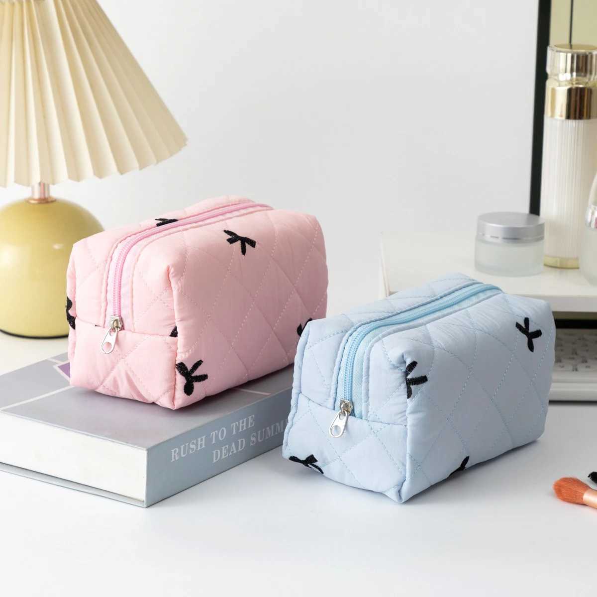 1PC Bowknot Pencil Case with Zipper Portable Stationery Storage Bag Large Capacity Fashionable Study Supplies Organizer J251115
