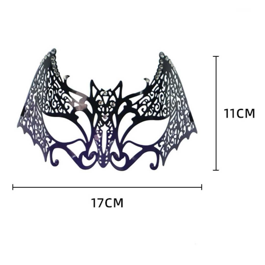Diamond Encrusted Iron Half Face Bat Mask Sexy Carnival Masquerade Ball Halloween Party Gothic Steampunk Eye MaskW251029