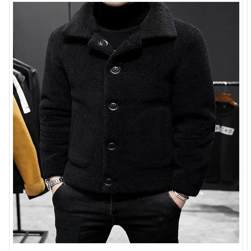 Autumn and Winter Mens Fashion Trend Suede Double Sided Leather Coat Jacket Mens Leisure Tourism Warm Coat 251023