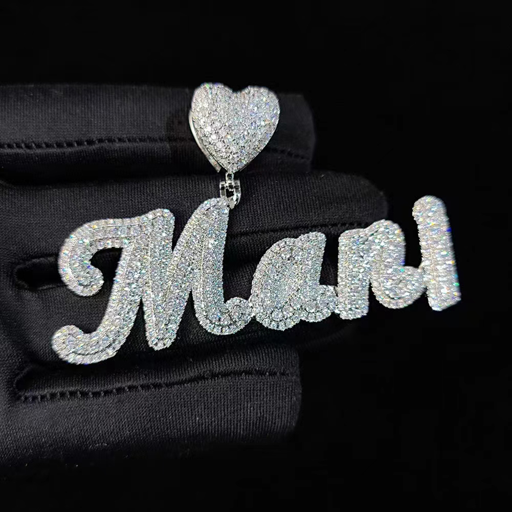 Custom A-Z Name Letters Pendant Necklaces Bling 5A Zircon Jewelry 18K Real Gold Plated Mens Women Gift