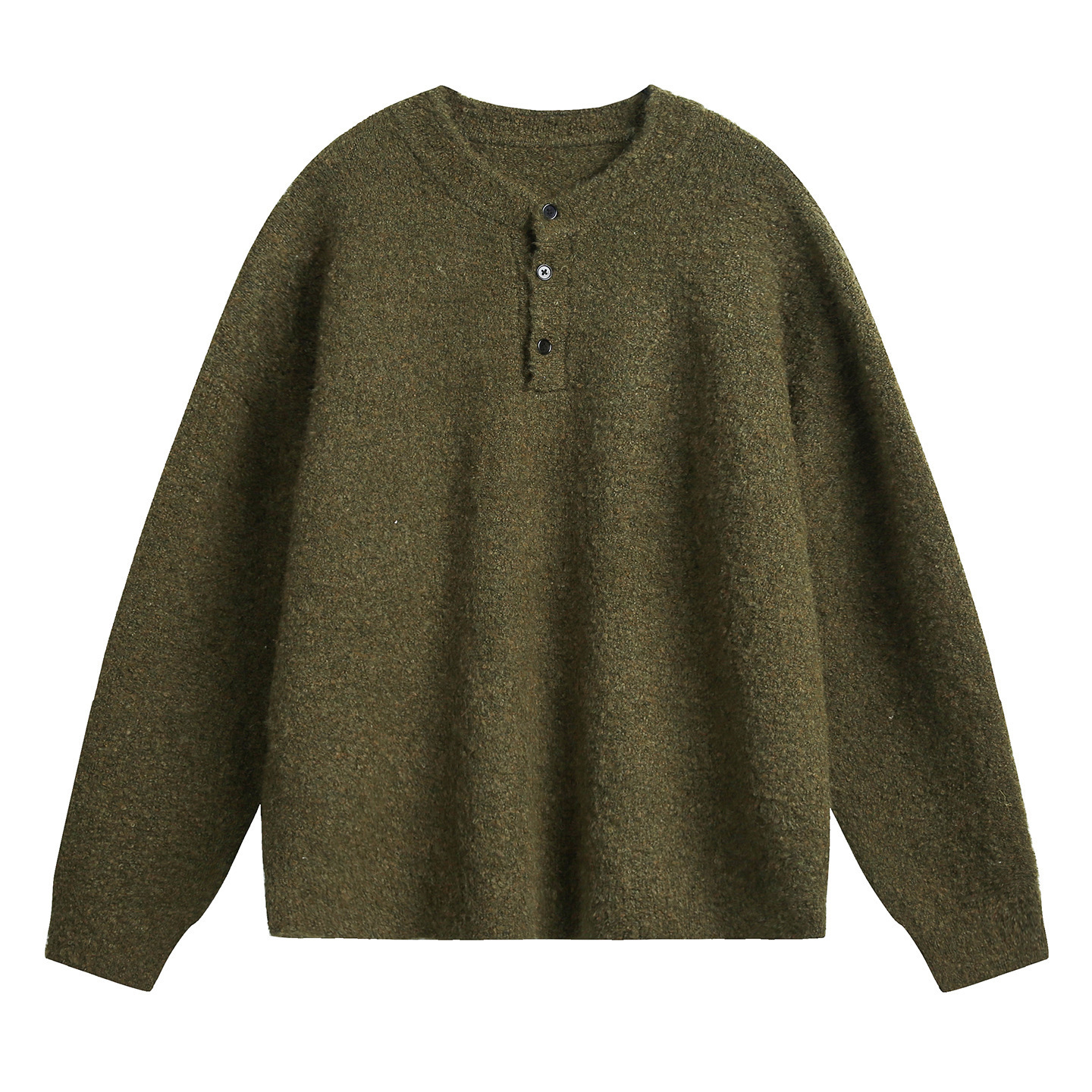 Light Luxury Old Money Henry Collar Polo Knit Sweater For Men Autumn And Winter Thickened Warm Sweater Lazy Designer Sweater Style Cardigan