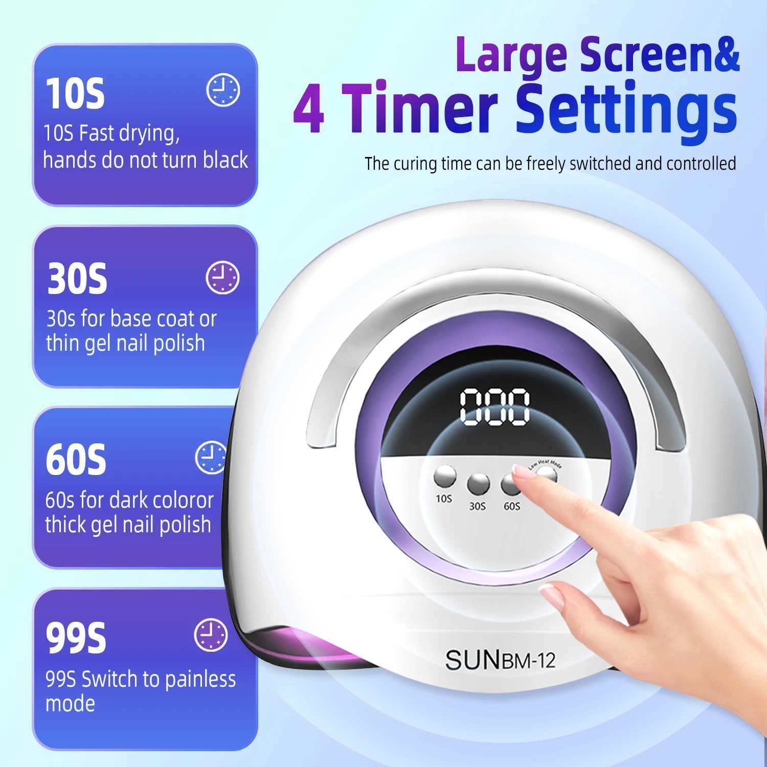 72LEDS Manicure Drying Lamp 300W UV LED Nail Dryer Curing Gel Nail Polish With Smart Timer Professional Nail Salon Tools L251030