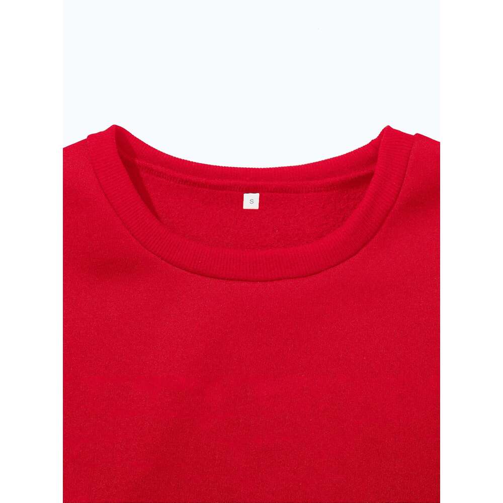 Pack Women S Casual Crew Neck Sweatshirts Polyester Knit Fabric Long Sleeve Alphabet Print Pullovers Slight Stretch Regular Fit For Fall Winter