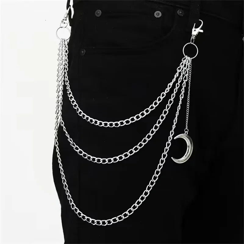 Moon Pendant Chain On The Jeans Pant Punk Keychains for Men Egirl eBoy Harajuku Grunge Accessories 251021