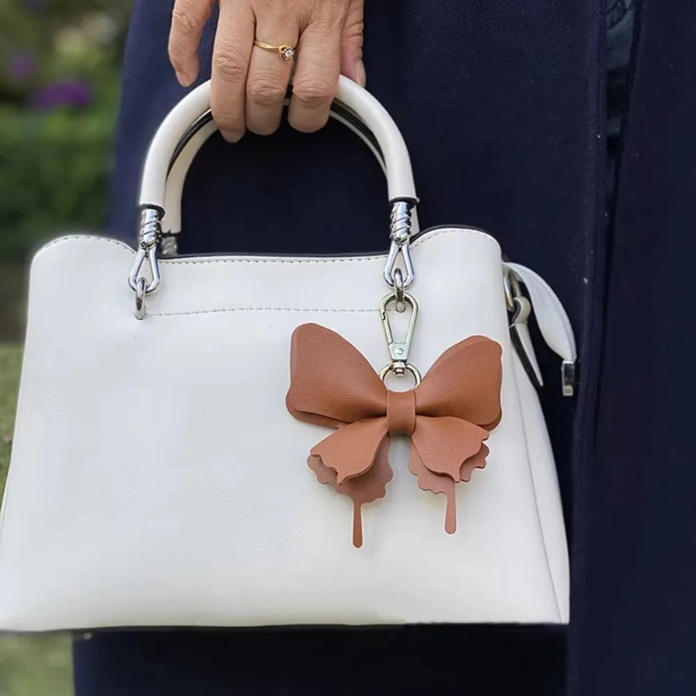 Retro Colorful Butterfly Pendant Keychains Leather Exquisit Backpack Decoration Accessories Personalized Bag Pendant 251030