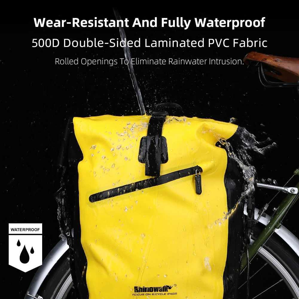Rhinowalk Bike Pannier Bag Waterproof 27L Back Seat Rack Bag Travel Cycling Bag 1PC Bicycle Rear Rack Tail Seat Trunk Pannier H251029