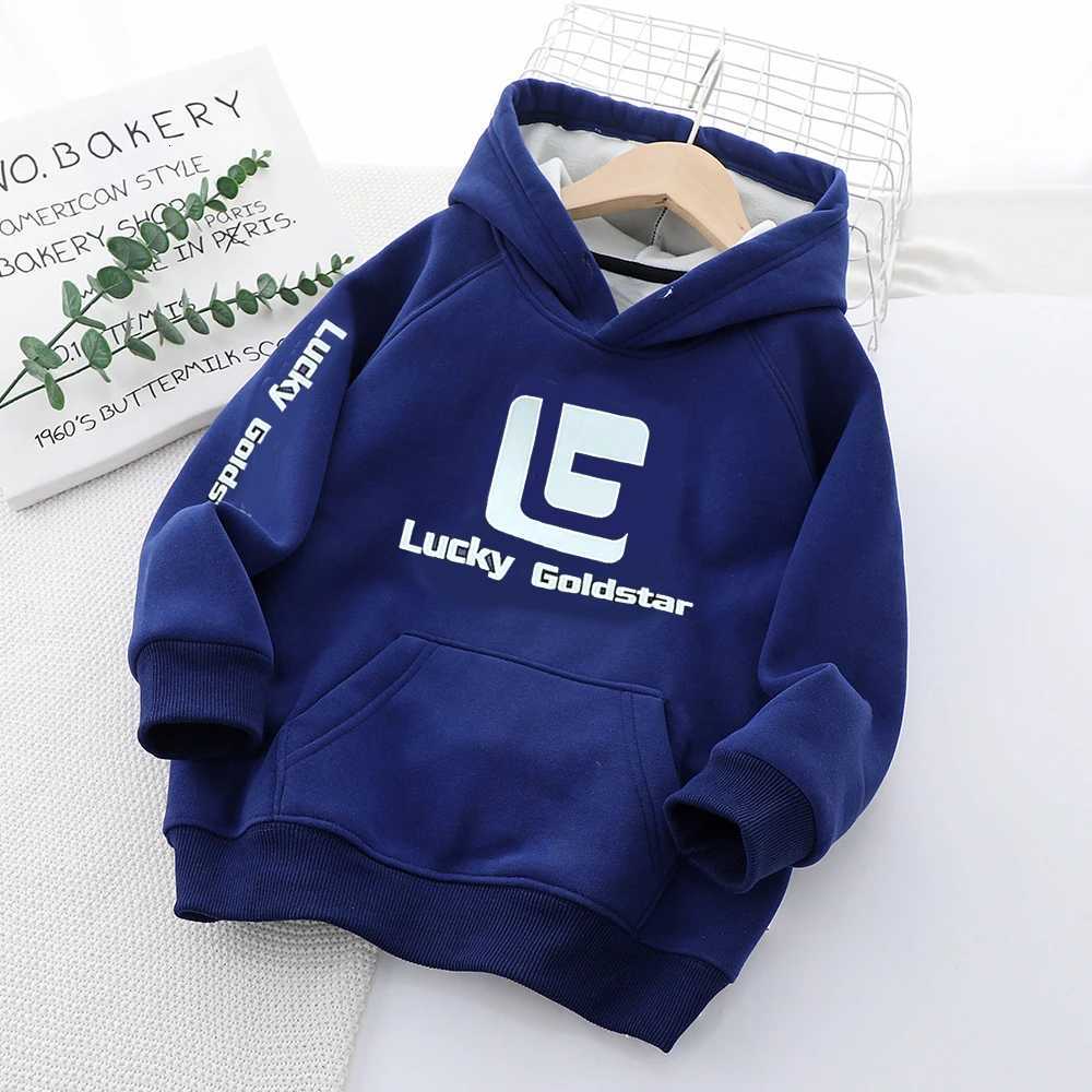 312 Years New Autumn Winter Boys Hoodies Lined With Plush Lining Thick Keep Warm Letter Hooded Sweatshirt For KidsT251030
