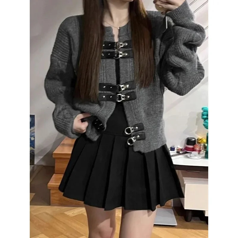 Loose Knitted Cardigan Coat Womens Style Autumn n Sensation Leather Button College Fashion Sweater Vest China Origin 251029