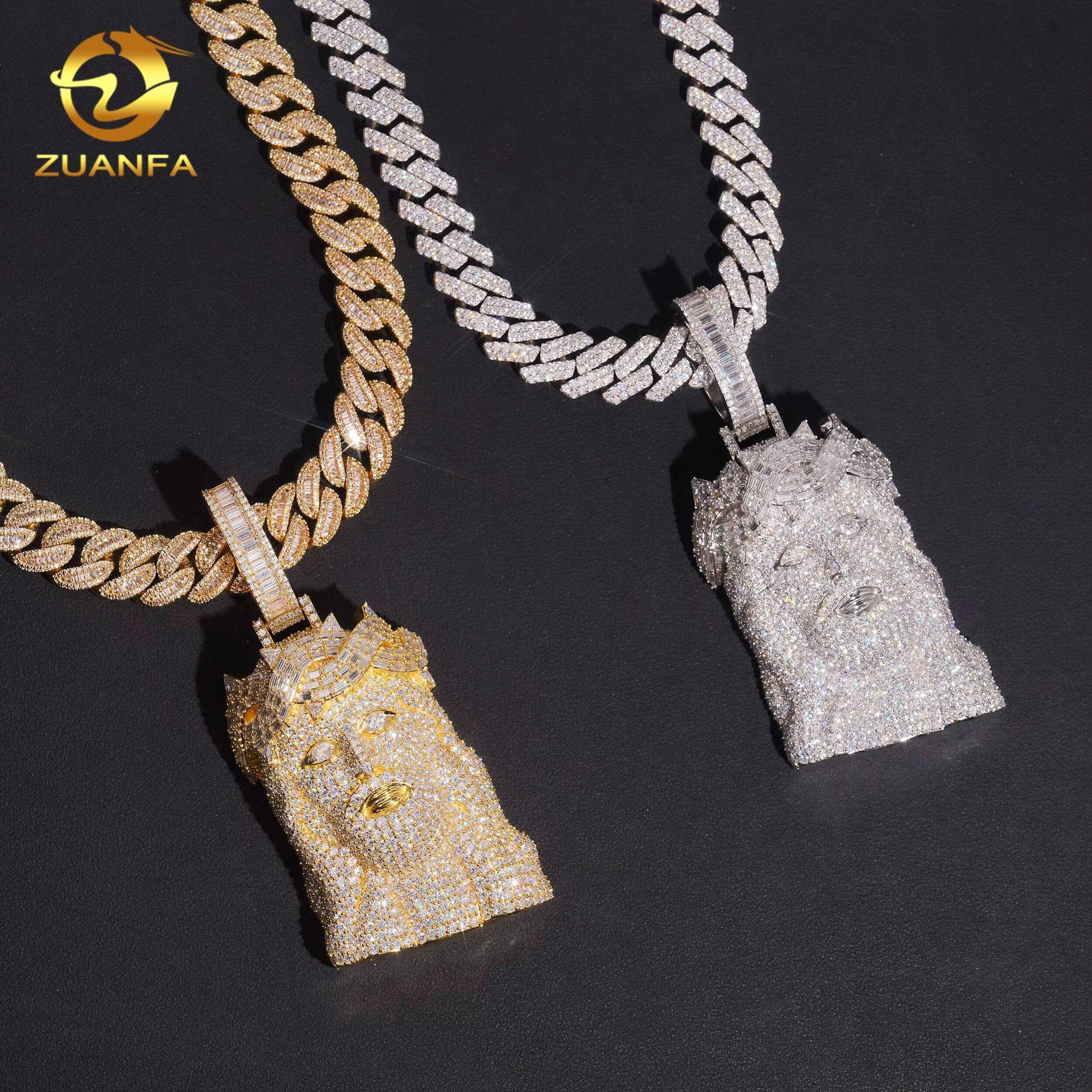 New Stocks 4in Tall Jesus Pendant Moissanite Pendant Men Iced Out Jewelry Rapper Jesus Piece Custom Moissanite Pendant