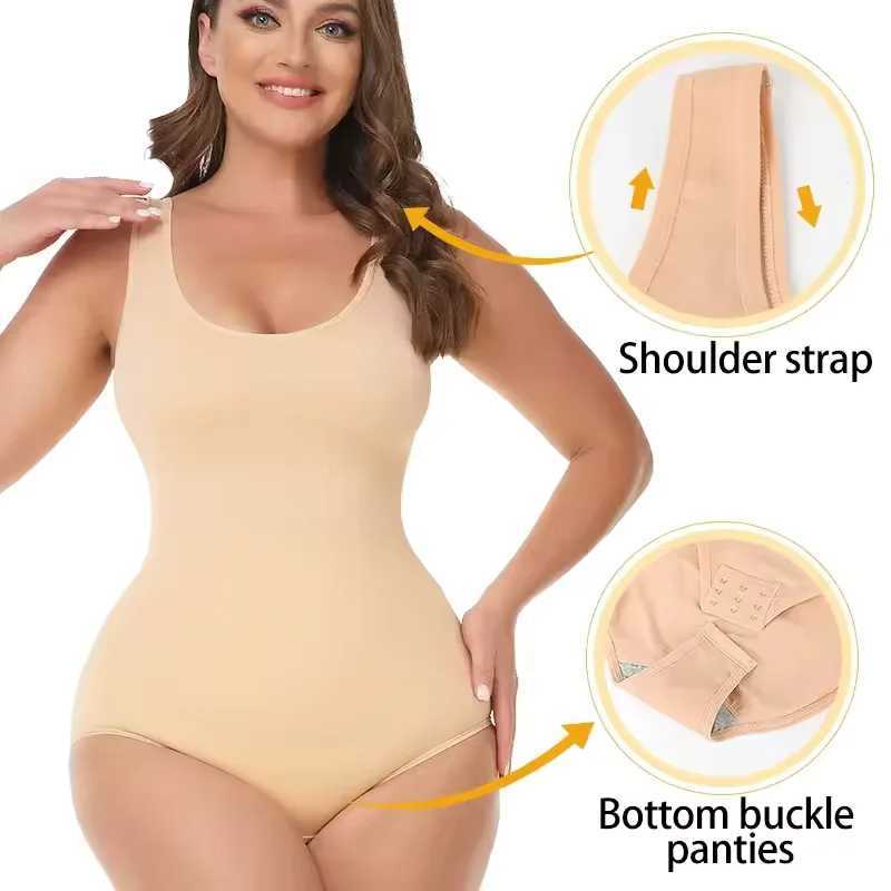 Women Sexy Compression Bodysuit Tummy Control Tank Top Outfit Wide Strap Tank Tops Slimming Body Shaper Butt Lifter Vest L251030