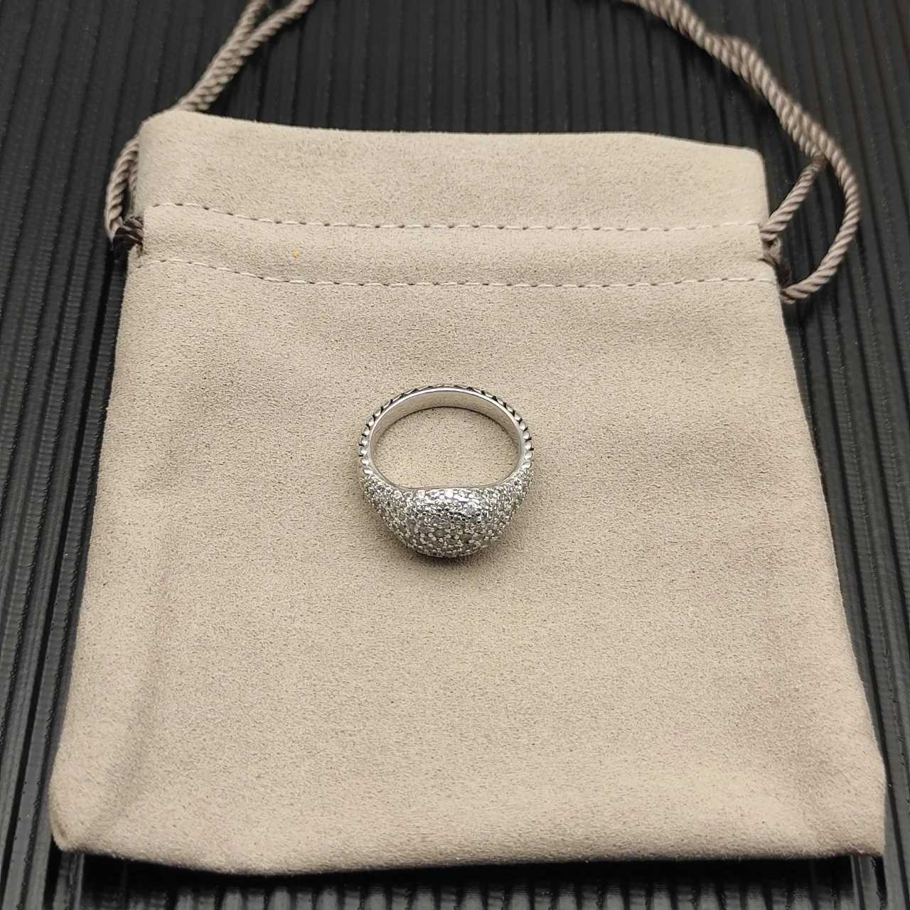 925 Sterling Silver 2025 new 10mm diamond New York Light Ring neutral fashion personality temperament trend retro luxury jewelryW251030