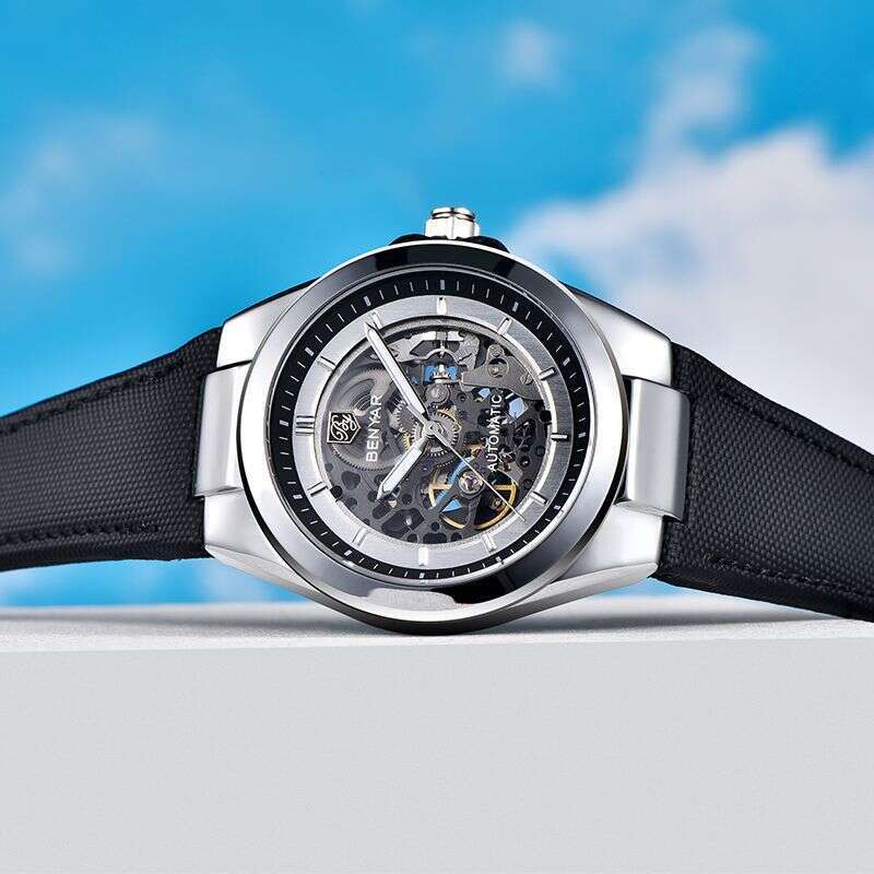 benyar b binya cross hollow movement novel design highquality alloy case mens mechanical watch by5207m