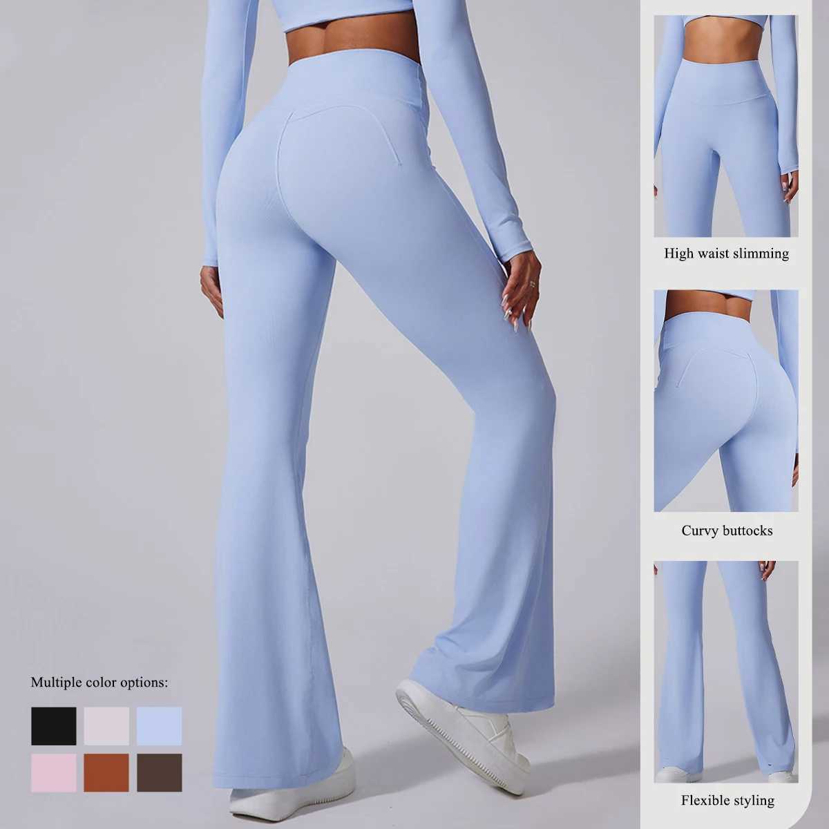 High Waisted Hip Lifting Yoga Pants Women FallWinter Collection Gym Sports Flared Tight Training Pants for Female Latin Dance J251030